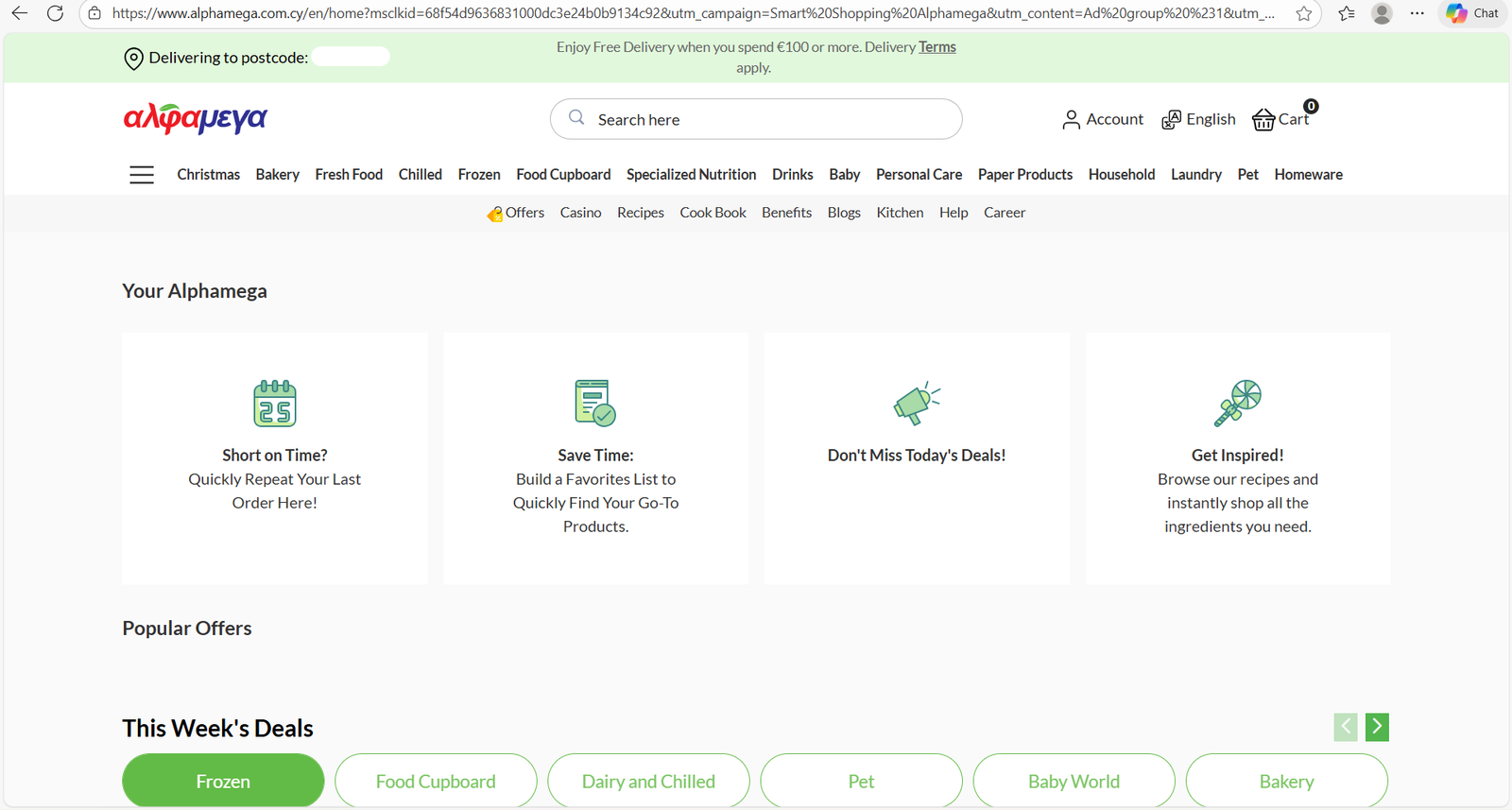 Grocery e-commerce website screenshot
